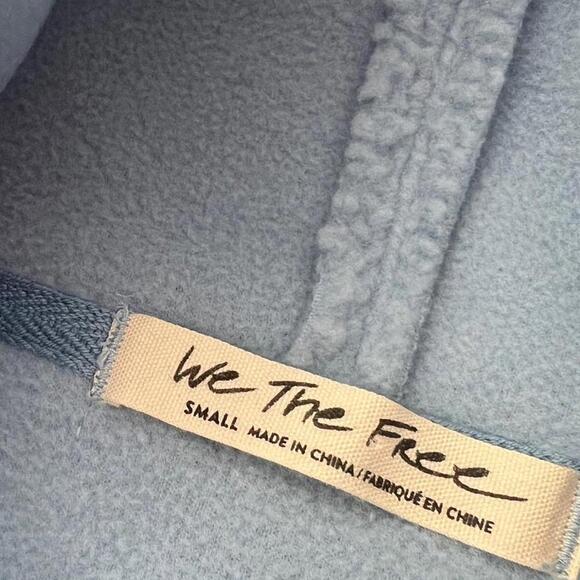 Light baby blue grey cropped turtleneck Free People Movement fleece new - Picture 4 of 8